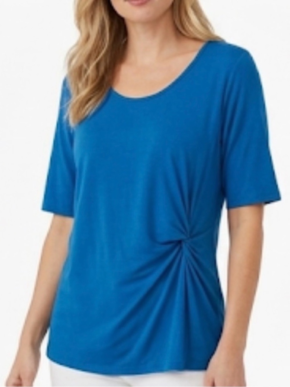 EUC Soft Surrounding Elbow Sleeve Top With Twist Side Detail